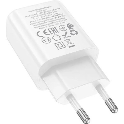 Зарядное устройство HOCO N60 Gentle USB-C PD20W White (6942007644181) Винница - изображение 3