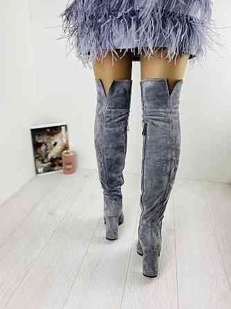 Nivelle Ботфорти жіночі NIVELLE сірі натуральна замша 50см висота 9см каблук (5154/48) Коломыя