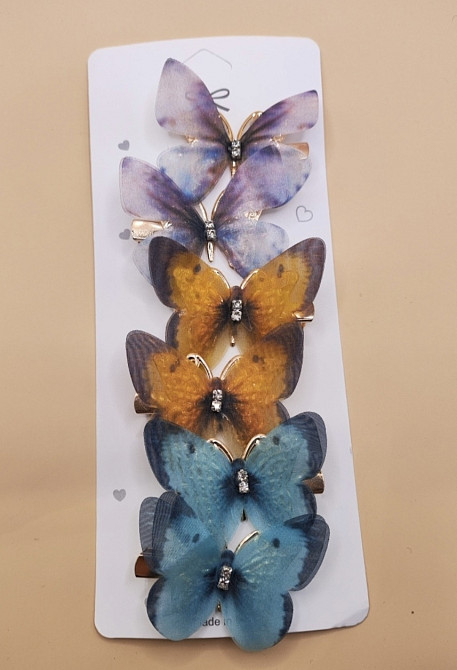 Комплект шпильок "Метелики" 6 шт. Різнокольоровий 4 Сміла - фото 1