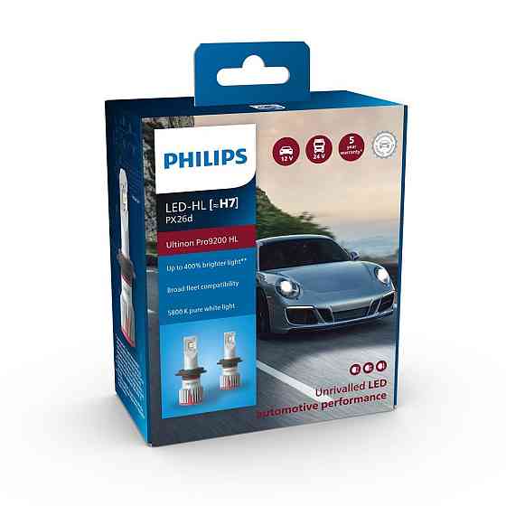 Комплект світлодіодних ламп PHILIPS H7 (PX26d) 11972U92X2 LED Ultinon Pro9200 +400% 12/24V Харків