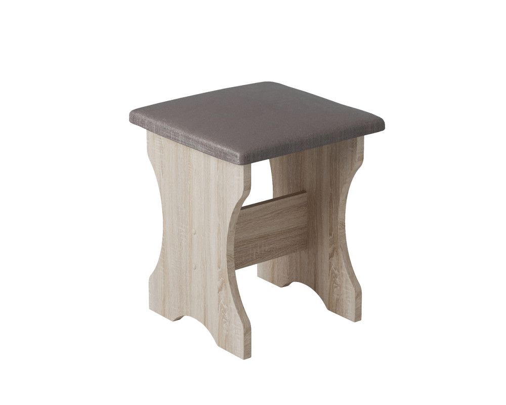 Табурет с мягким сиденьем, табуретка на кухню Ткань Бонус новая (светло коричневый) ДСП Дуб Сонома Львов - изображение 1