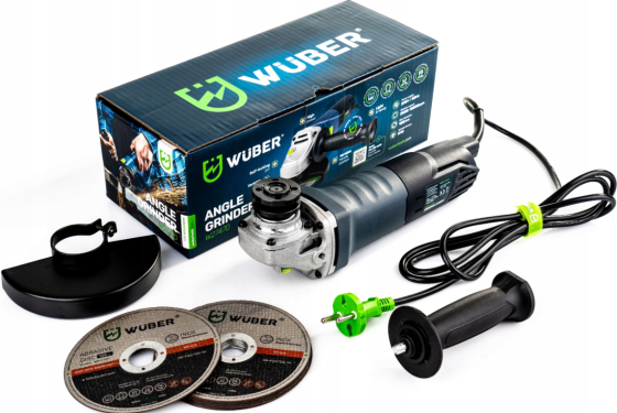 Болгарка (кутова шліфувальна машина) 1500Вт 125мм + 6 дисків Wuber (Польща) Київ