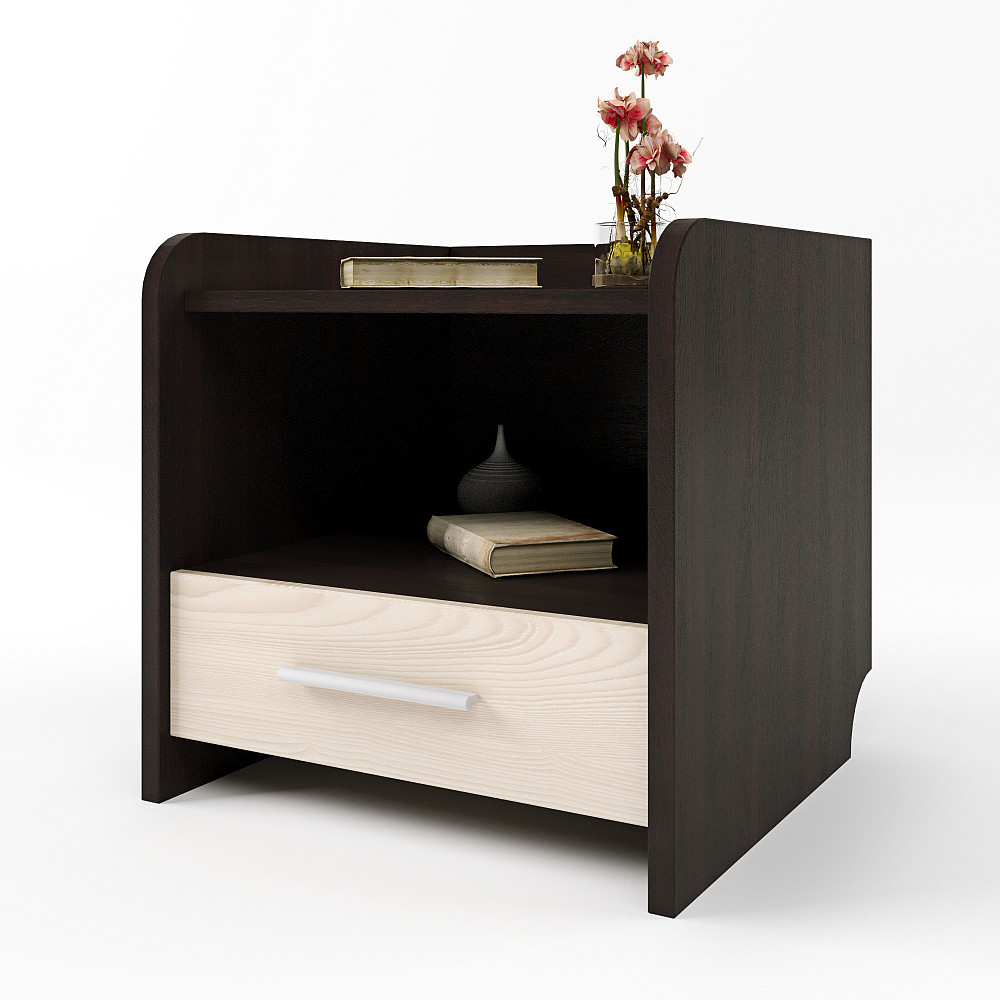 Тумба прикроватная Эверест Т-1 40х40х40 венге + дуб молочный (DTM-2078) Львов - изображение 1