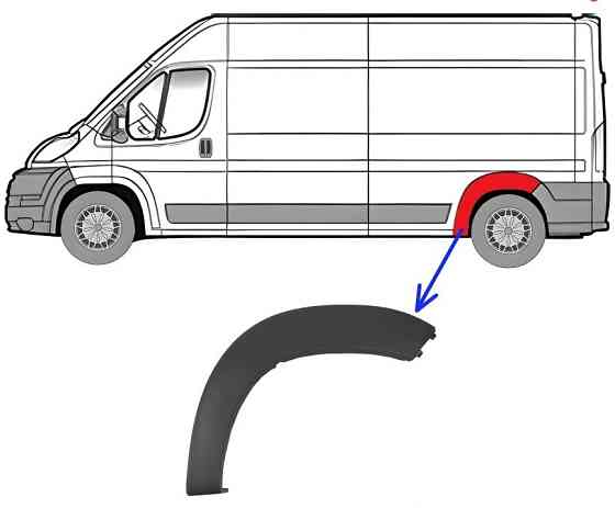 Накладка крила GP Fiat Ducato 3 ліва задня (1307241070) Київ