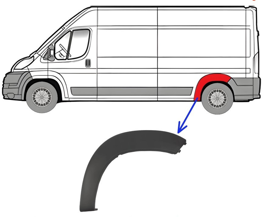 Накладка крила GP Fiat Ducato 3 ліва задня (1307241070) Київ - фото 2