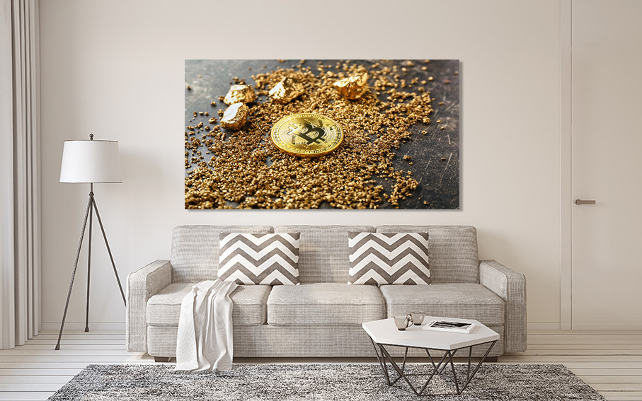 Картина холст в гостиную / спальню  Біткоін    MLP_346 80х160см Киев - изображение 2