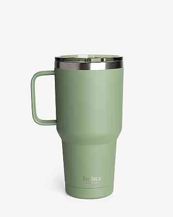 Термостакан (ізольована чашка) Bohtal з ручкою з нержавіючої сталі Tumbler Green 900 ml Каменское