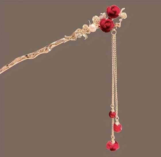 Шпилька-паличка для волосся "Троянда" 150 мм Сміла