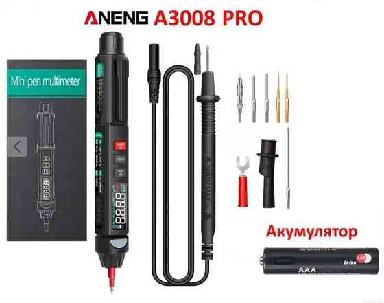 Мультиметр ручка тестер Aneng A3008 Pro з РК дисплеєм + акумулятор ААА Київ