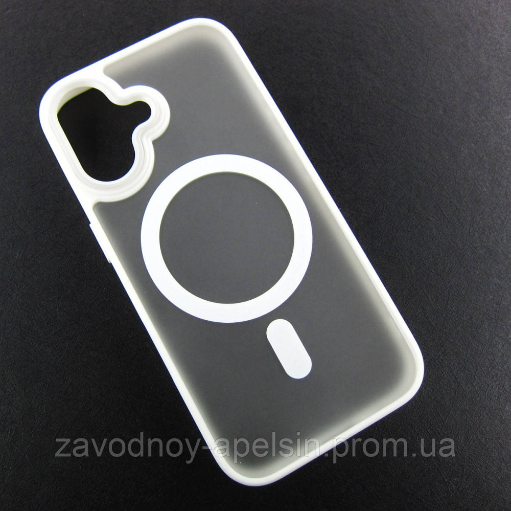IPhone 16 Чехол матовый Магнит TPU+PC (белый) Одесса - изображение 1