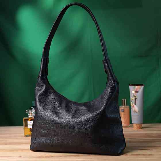 Жіноча сумка на плече з натуральної шкіри флотар Shvigel 22827 Чорна Київ