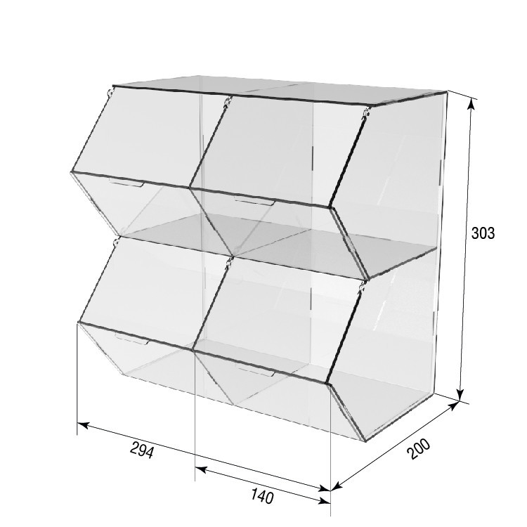 Диспенсер EKOSTAR для мармеладів, снеків, горіхів 4 комірки Київ - фото 4