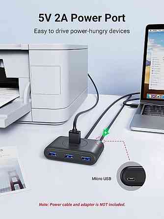 Хаб адаптер перехідник UGREEN CR113 USB 3.0 Hub 1m, колір чорний UGR-20291 Одеса