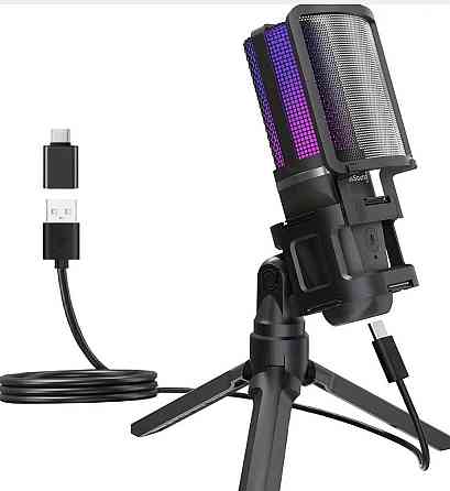 Настольный USB-микрофон ZealSound A68 (RGB, шумоподавление, 96 кГц) Харьков