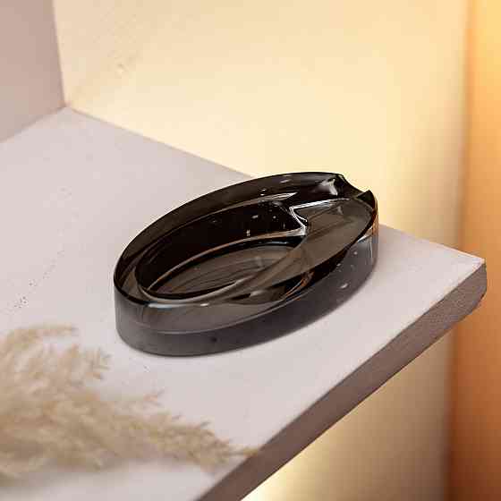 Yiwu Скляна попільничка для сигарет 13х7.5х2.5 см попільничка декоративна настільна Сіра HP-4-1 Киев