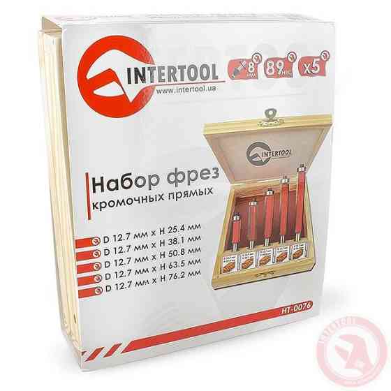 Набор фрез кромочных прямых, 5 шт. INTERTOOL HT-0076 Коломия