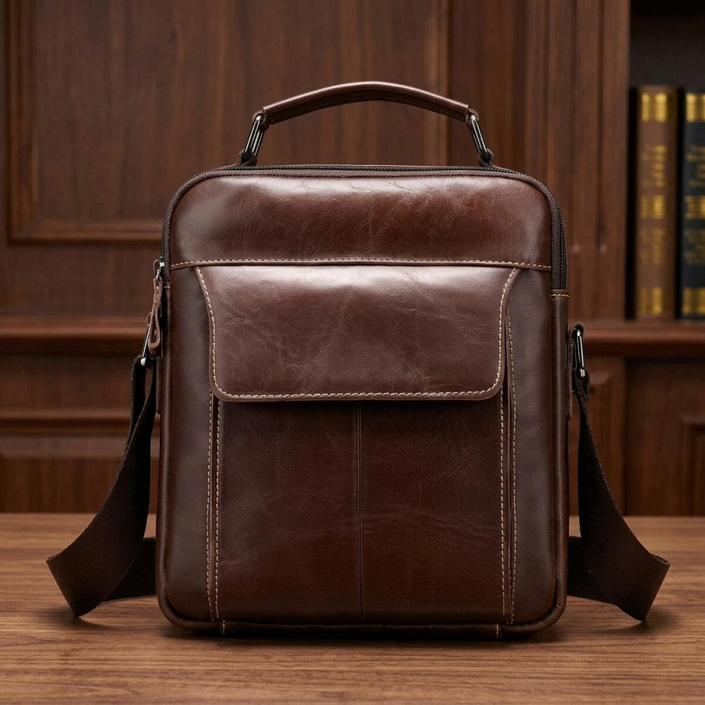 Сумка мужская кожаная Vintage 14835 Коричневая Киев - изображение 11