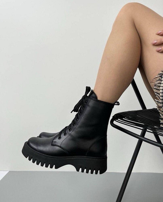 Edan Instruments Черевики жіночі EDAN чорні натуральна шкіра висота 16 см підошва 3 см (5198) Коломыя - изображение 2