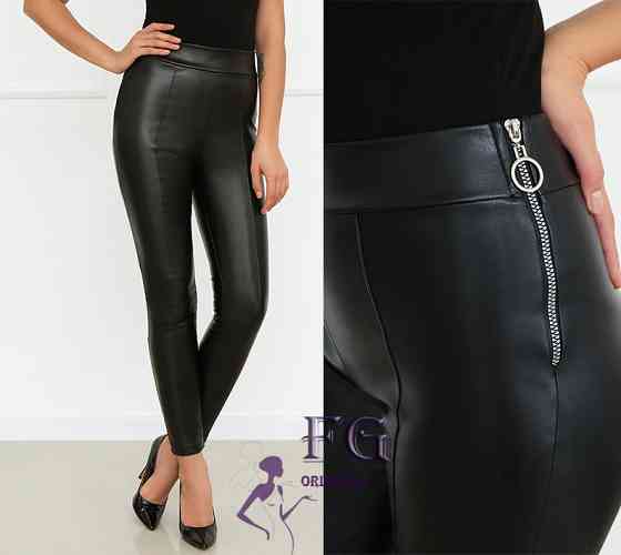 Утеплені трендові шкіряні легінси на флісі Style 46 Київ