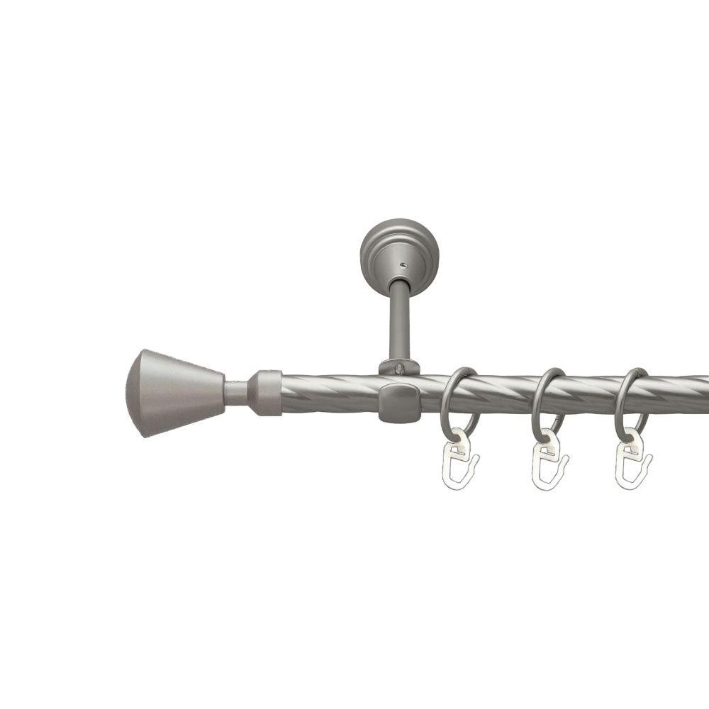 Карниз Orvit Мілано металевий однорядний відкритий скручена труба кільце металеве Сатин 16 мм 200 см Львов - изображение 1