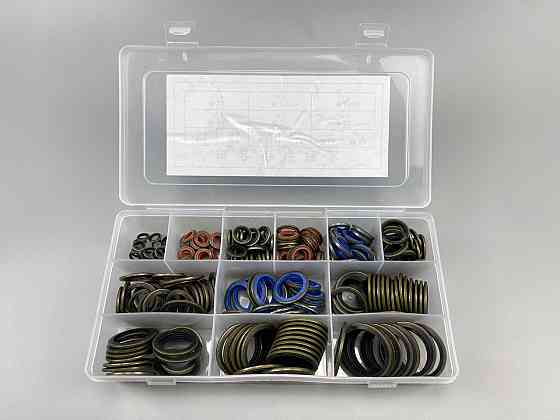 Набір шайб із гумовими кільцями (245 шт.) для будь-якої гідравліки. (12 різновидів; від М6 до М30) Мукачево