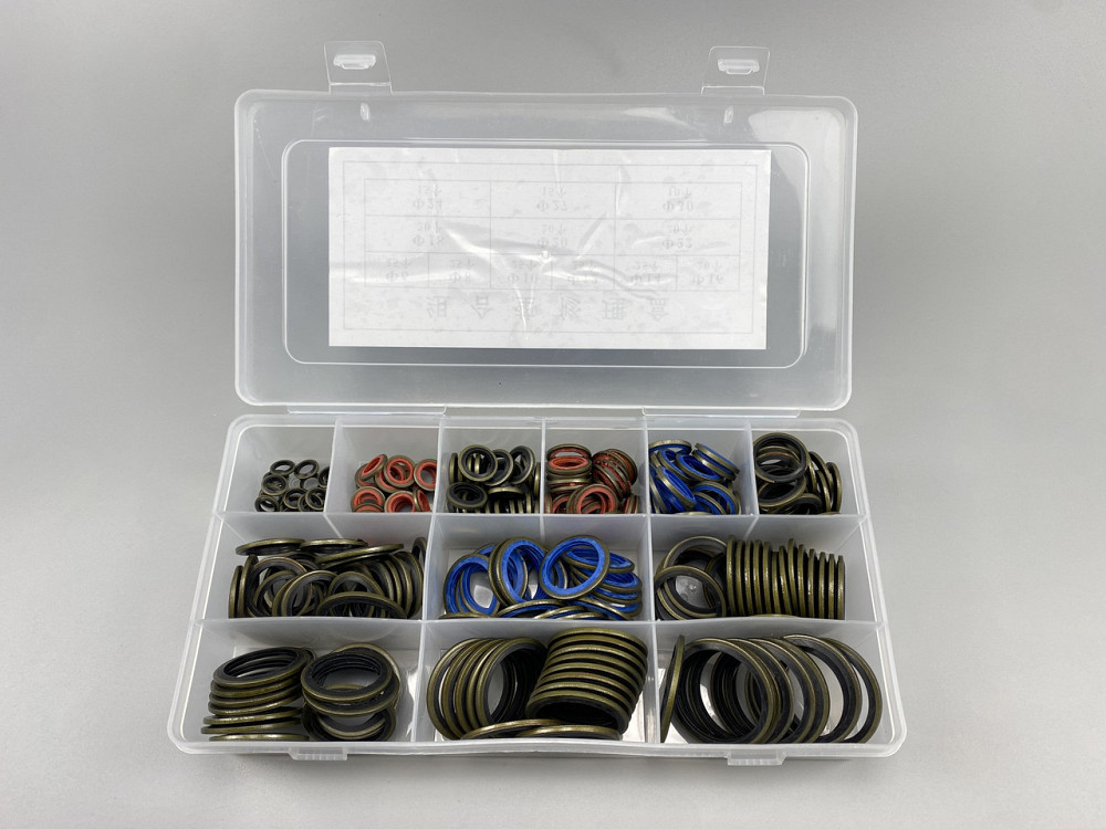 Набір шайб із гумовими кільцями (245 шт.) для будь-якої гідравліки. (12 різновидів; від М6 до М30) Мукачево - фото 1