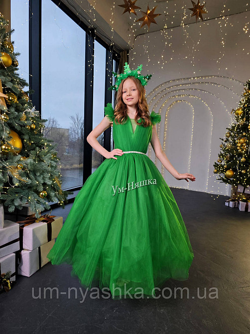 Зелене пишне плаття 134-152 Кривий Ріг - фото 1