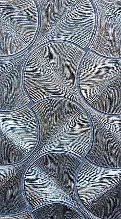 Шпалери вінілові на флізеліні AdaWall Omega1.06х10 геометрія 3д фігури напівкруги смуги бірюза срібло 23201-6 Київ