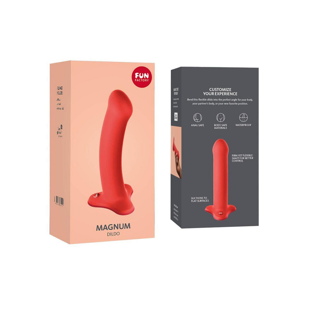 Фаллоимитатор Fun Factory MAGNUM, оранжевый, очень гибкий, длина 18,3 см, диаметр 3,7 см Sex Aura Киев - изображение 6