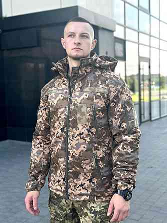 Осіння водовідштовхувальна і вітрозахисна куртка піксель Softshell тактична куртка для військовослужбовців   WAR Львів