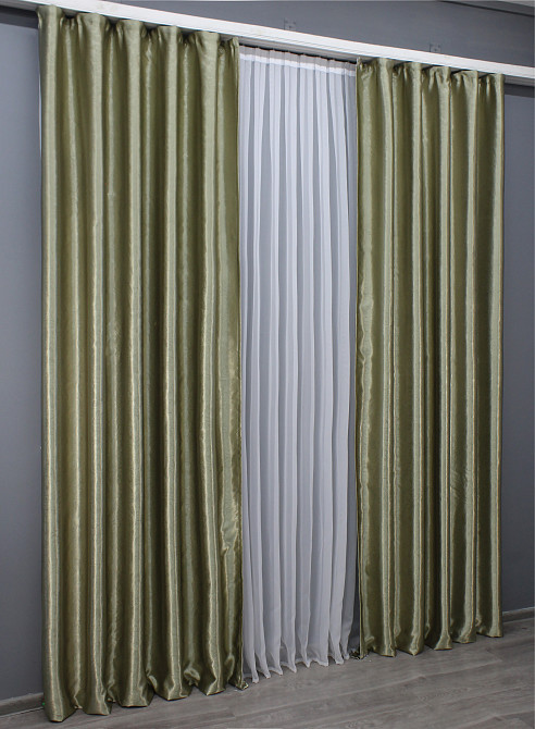 Шторная ткань софт цвет серо-бежевый 1458ш Киев - изображение 7