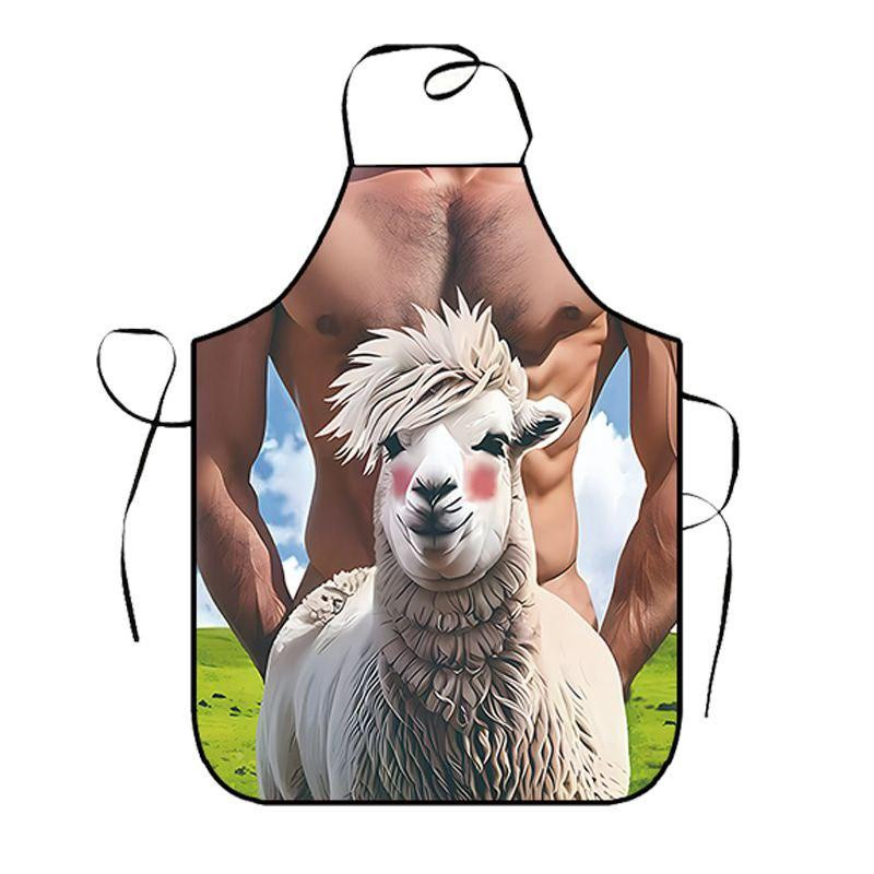 Фартух з голим торсом Лама 75 на 60 см різнобарвний Київ - фото 9