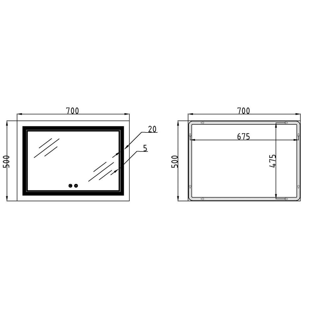 Зеркало Qtap Cardinal (CA1) 700х500 с LED-подсветкой Touch, с антизапотеванием, с диммером, рег. темп. цвета (3000-6500K) Киев - изображение 19