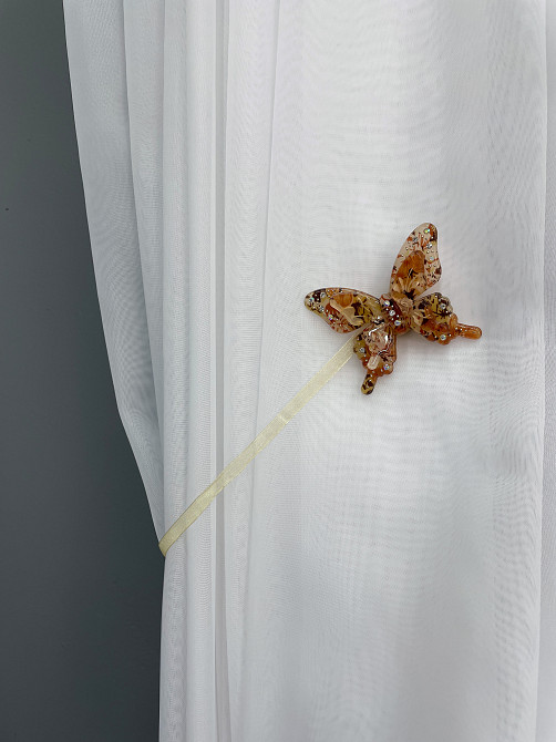 Магниты для штор и гардин Бабочка Люси набор 2 шт Терракотовый (81-170) Киев - изображение 3