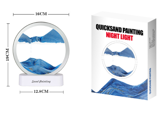 Песочная картина, Рамка с кварцевым песком КРУГЛАЯ, ПОДСВЕТКА, рамка для релакса СИНЯЯ Кременчуг - изображение 9