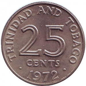 Монета 25 центів. 1972 рік, Тринідад і Тобаго.(АЖ) Полтава - фото 1