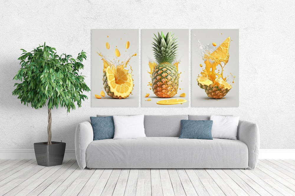 Модульная картина в гостиную / спальню  Ананас     ART-130_3A Киев - изображение 2