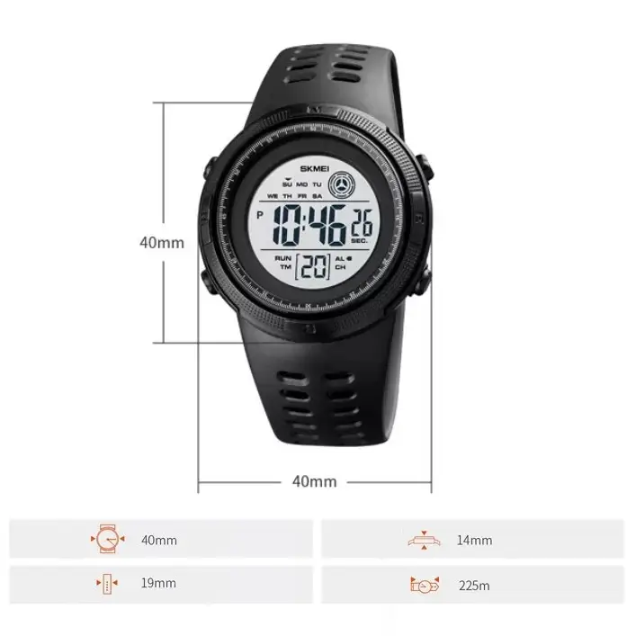 Годинник дитячий наручний спортивний Skmei 1773 (Чорний з білим) Вінниця - фото 3