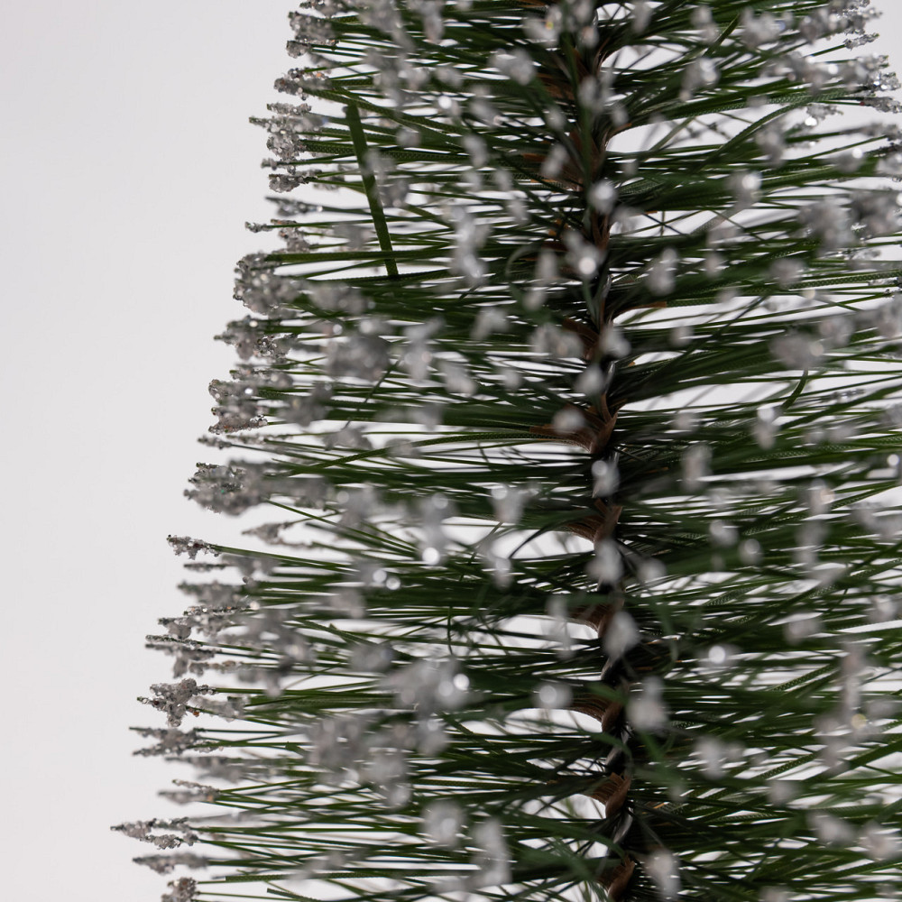 Засніжена новорічна ялинка на дерев'яній підставці 25 см Київ - фото 4