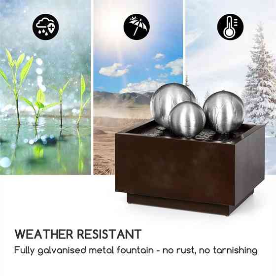 Фонтан Triumvirate Garden для внутреннего и наружного освещения из оцинкованной нержавеющей стали со Ровно