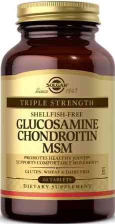 Глюкозамин и Хондроитин с MCМ Solgar Triple Strength Glucosamine Chondroitin MSM 60 tabs Киев