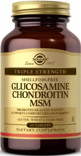 Глюкозамин и Хондроитин с MCМ Solgar Triple Strength Glucosamine Chondroitin MSM 60 tabs Киев - изображение 1