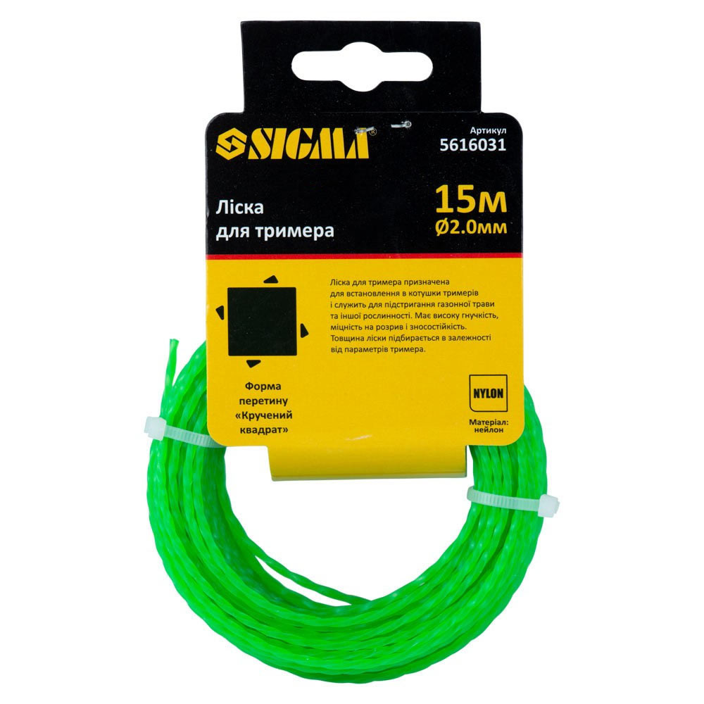 Sigma Леска для триммера крученый квадрат Ø2.0мм 15м SIGMA (5616031) Киев - изображение 2