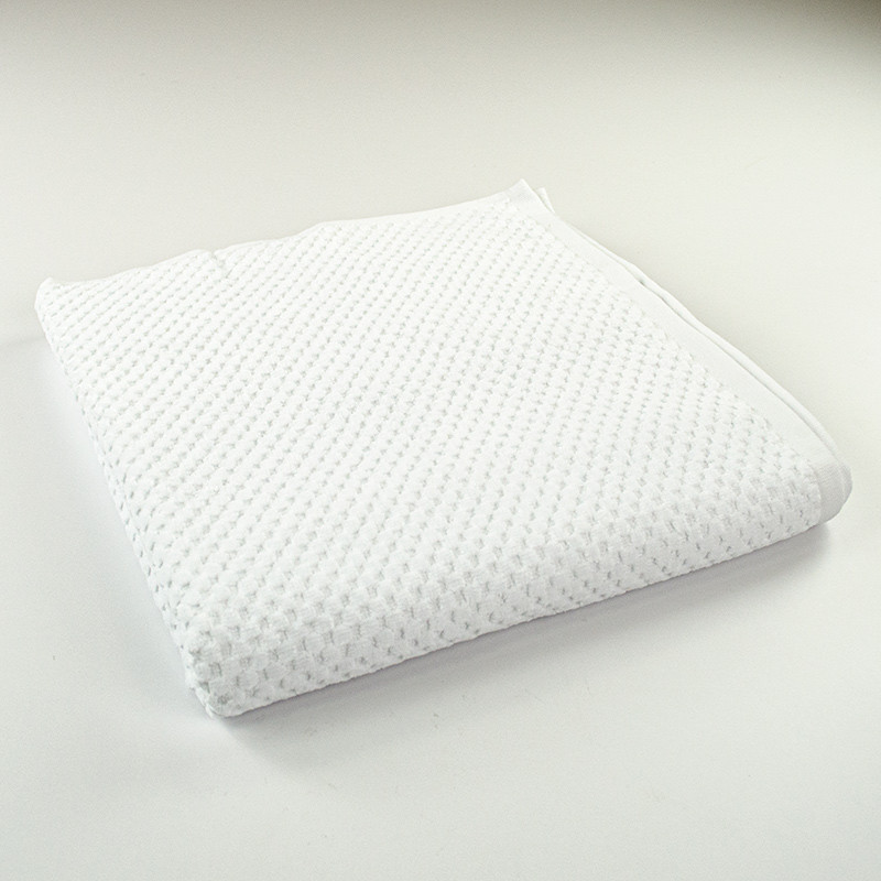 Набор махровых полотенец однотонных 2шт 50x90см, 70x140см Damask Премиум качества Жаккардовое с велюром 550г/м2 (Белый) Сумы - изображение 4