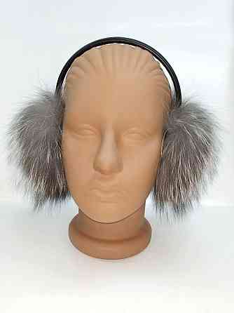 Навушники хутряні жіночі з чорнобурки Сірий Харків