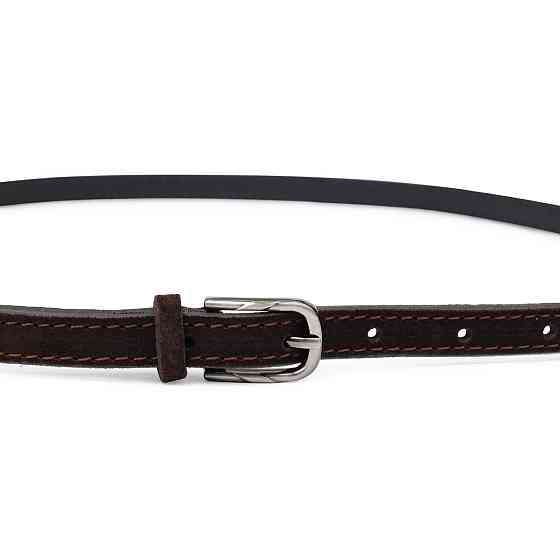 Замшевый элегантный женский ремень Vintage 20757 Темно-коричневый Киев