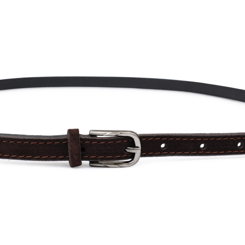 Замшевый элегантный женский ремень Vintage 20757 Темно-коричневый Киев - изображение 6