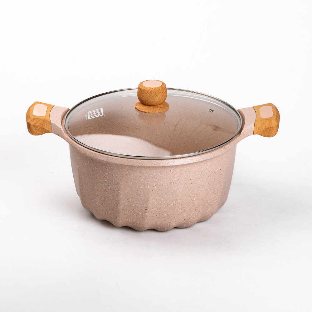 Набір із трьох каструль та сковорідок з кришками 24, 28, 32 см, товсте алюмінієве дно MGC HP-4-402 Коломия - фото 4