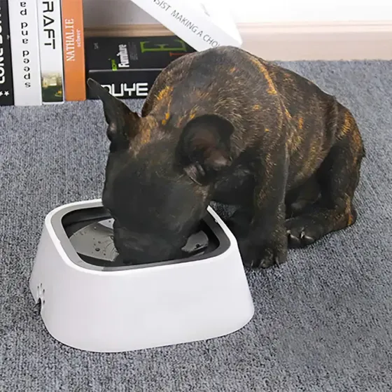 Поилка непроливайка для собак и кошек с плавающим диском Миска антипроливайка для воды MAGIC BOWL Белая 1,5л Коломыя