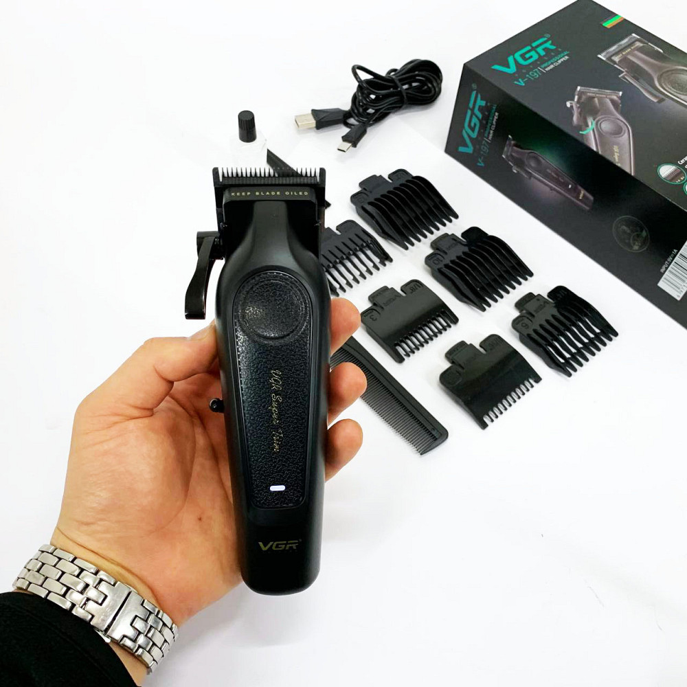 Електрична машинка для стрижки з насадками VGR, Професійний тример з насадками, Тример для скронь JQ-74 Львів - фото 4